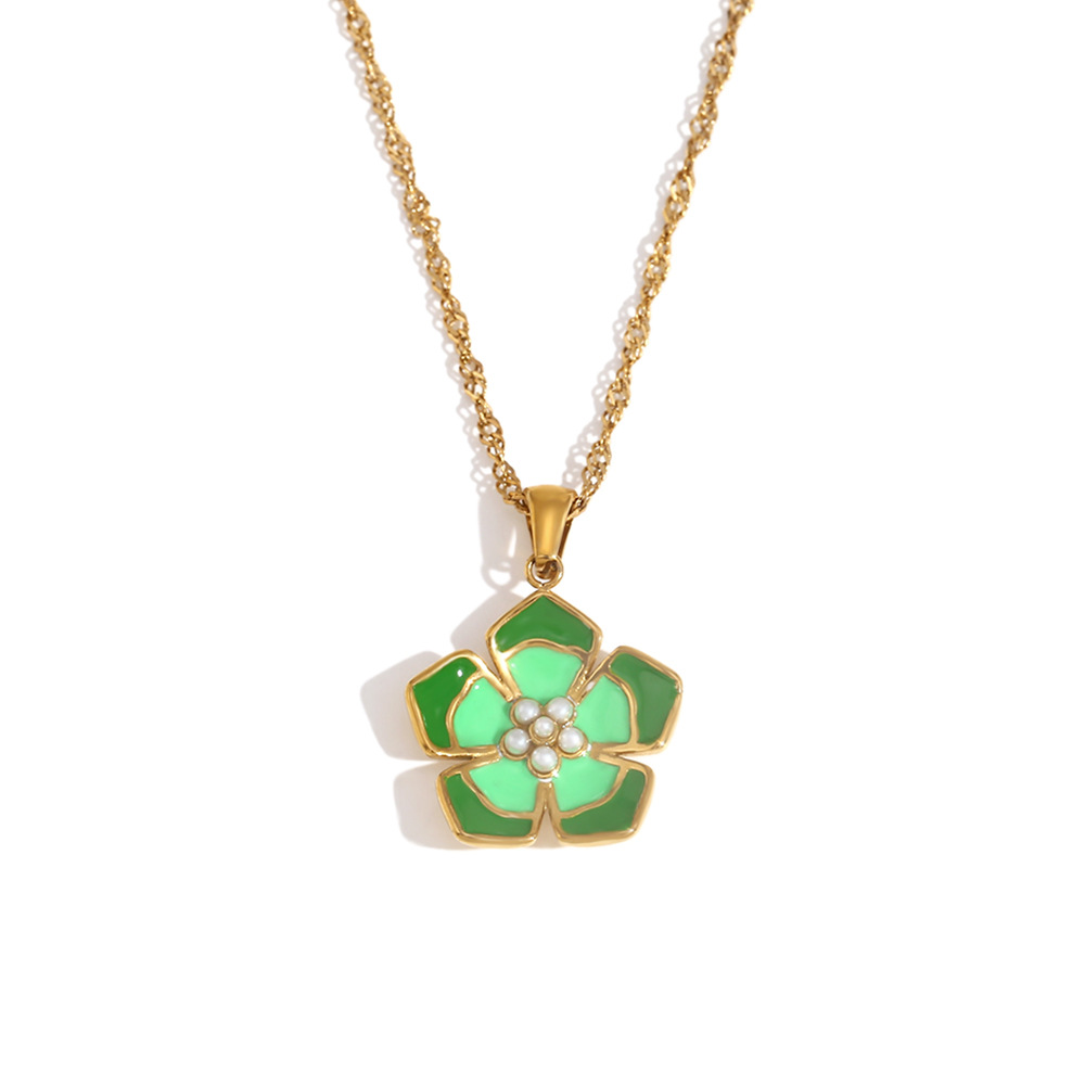 3:Necklace gold-double green