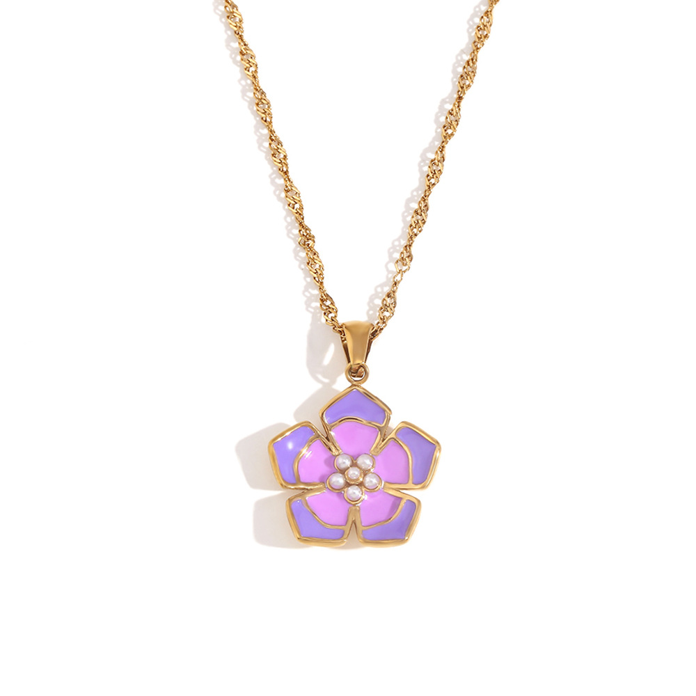 5:Necklace gold-double purple