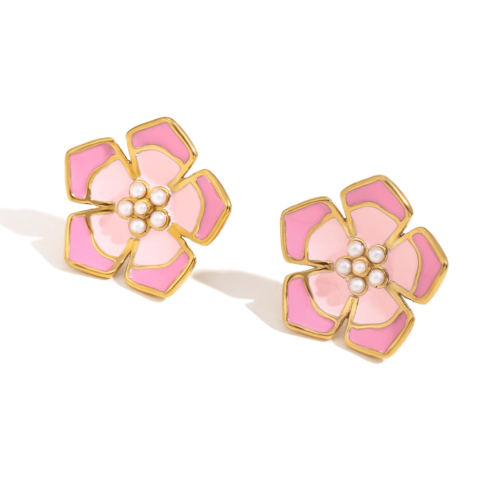 Earrings-gold-double powder