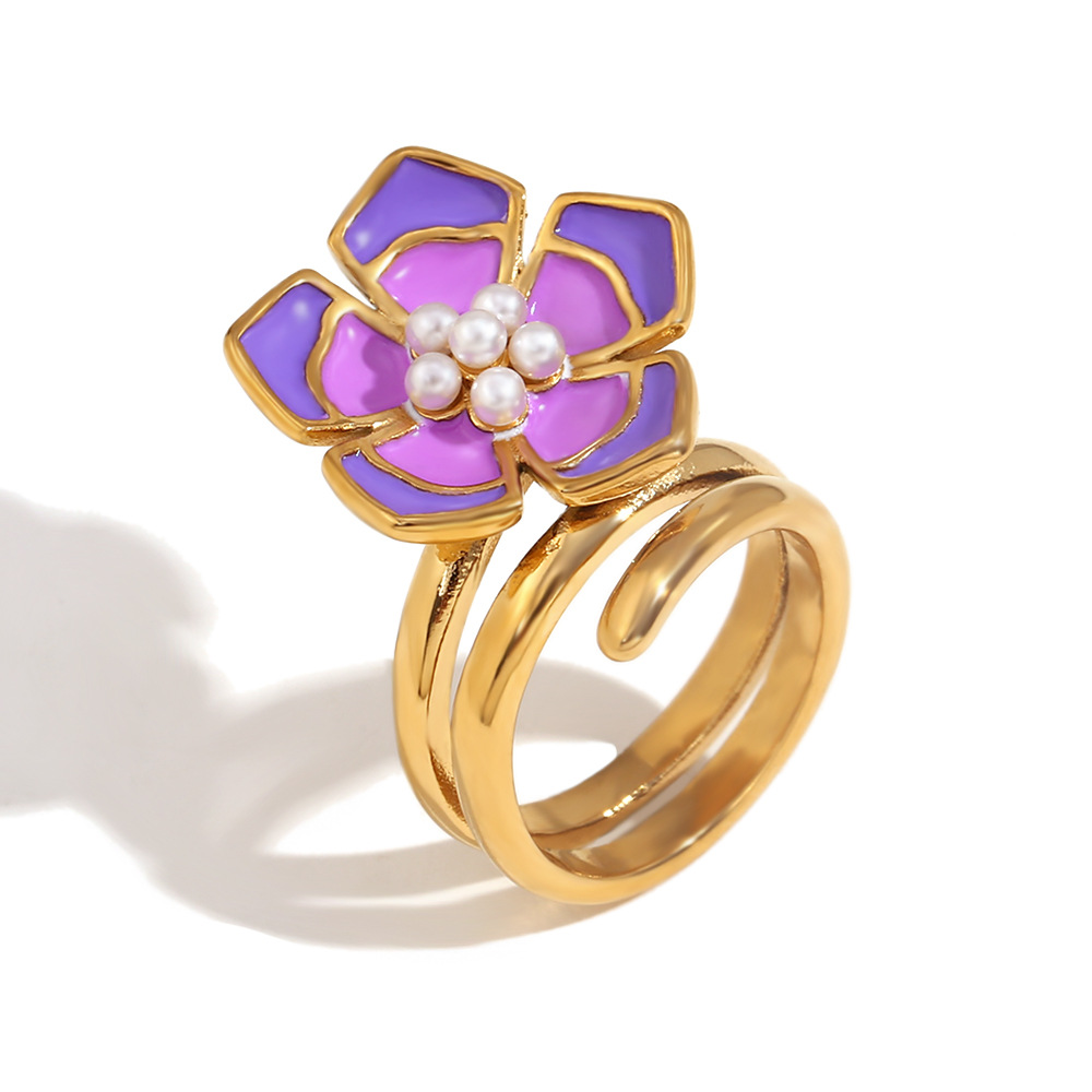 Ring-gold-double purple