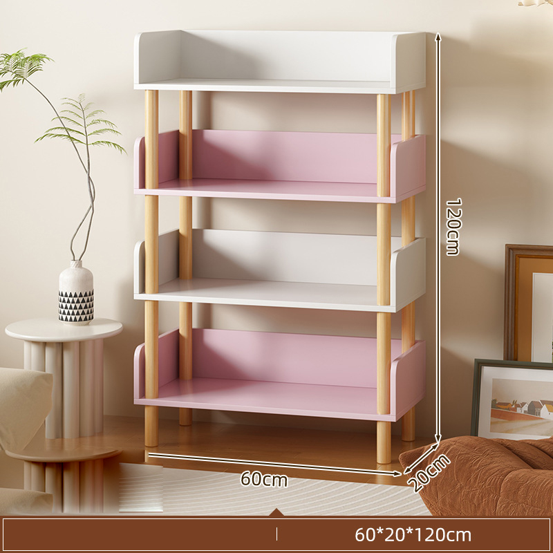 Four layers of solid wood legs pink white 60*20*120cm