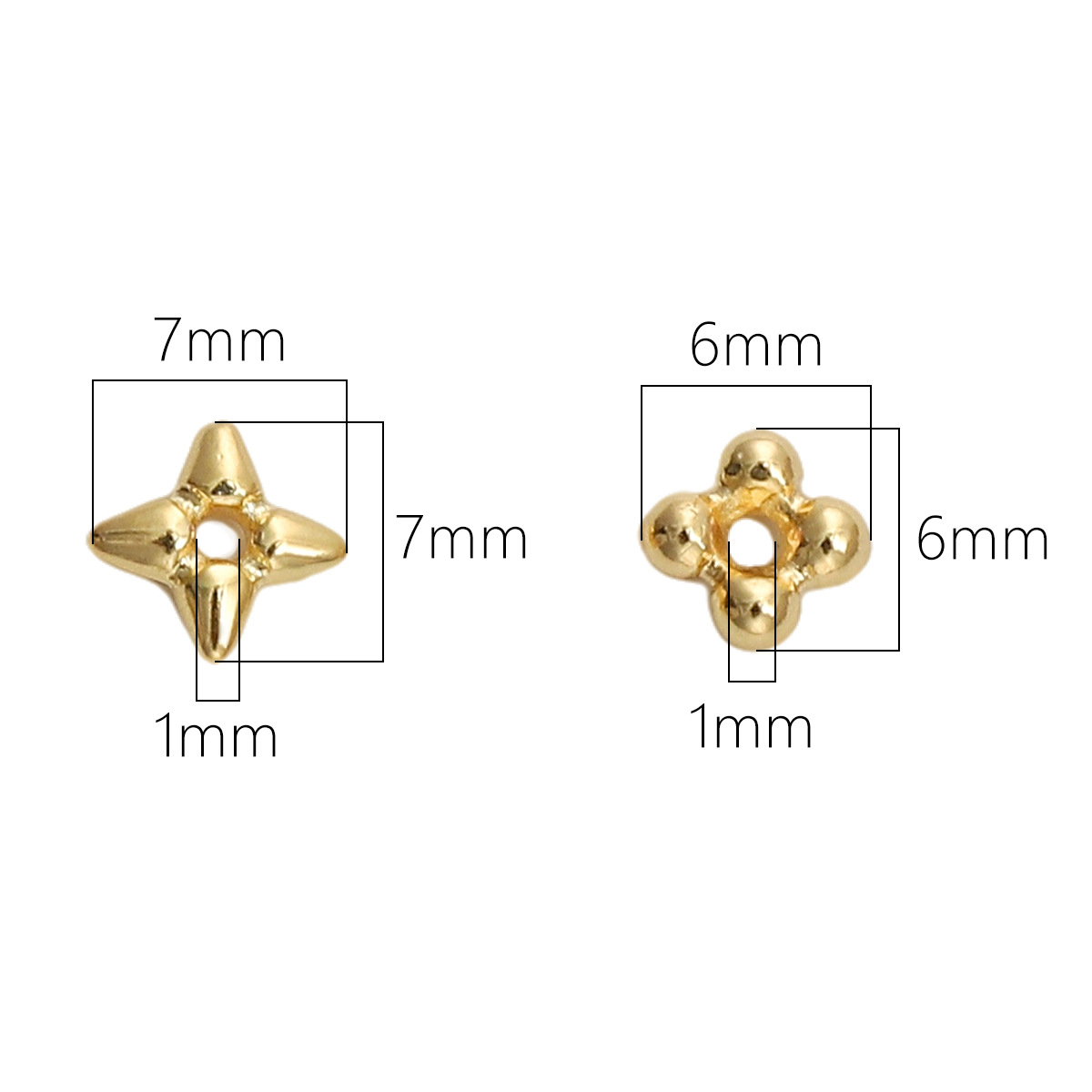 1:Mesoporous four-leaf flower septum 6x6mm aperture about 1mm