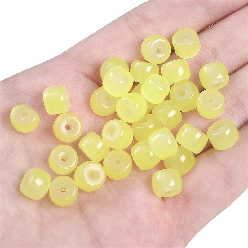 24:drum beads yellow 8x6mm