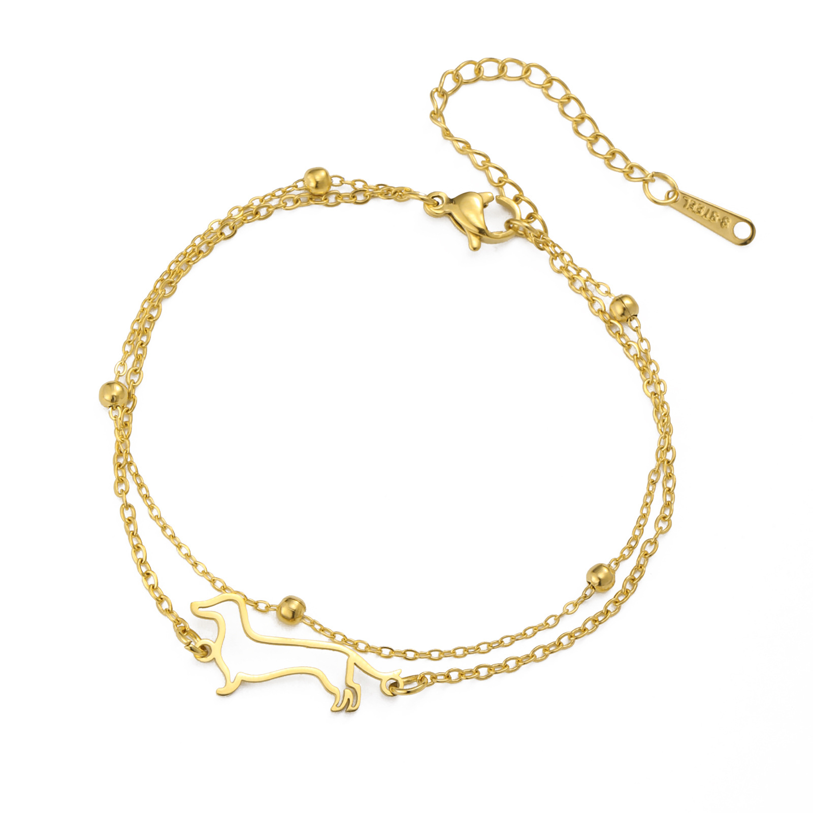 Gold bead chain double chain