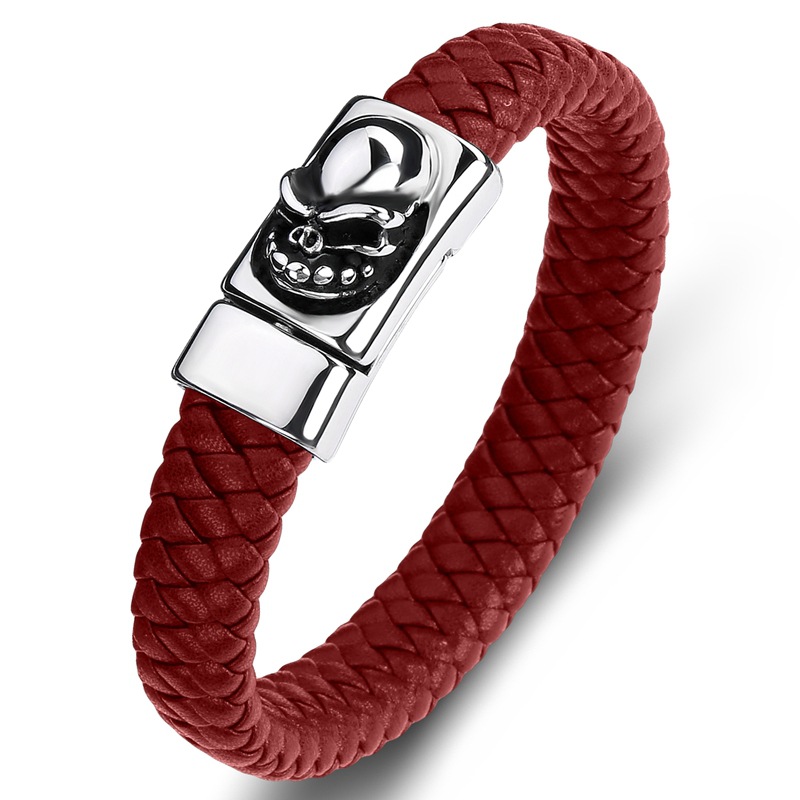 B red leather [steel color]