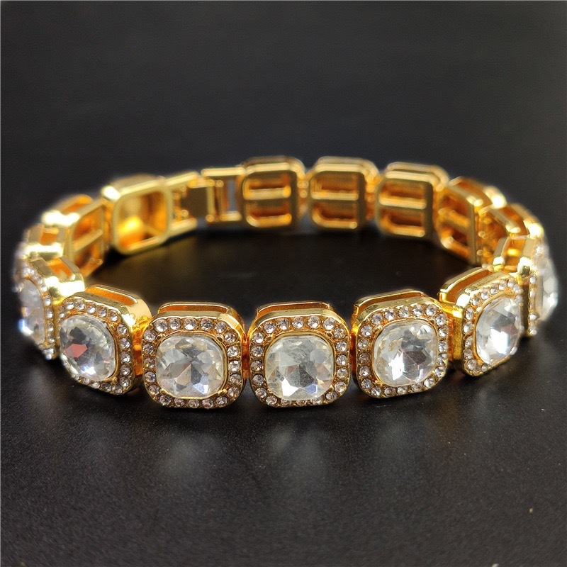 1:Gold (white diamond) bracelet 8.3 inch