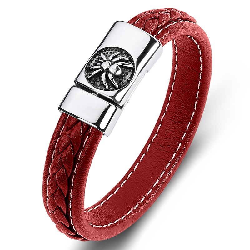 A red leather [steel color]