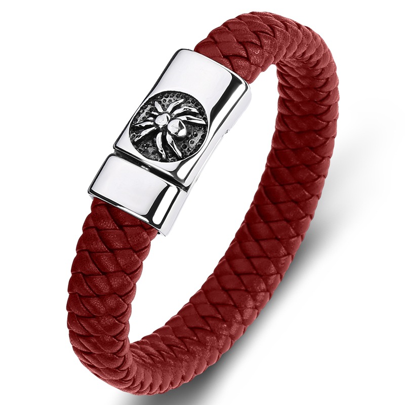 B red leather [steel color]