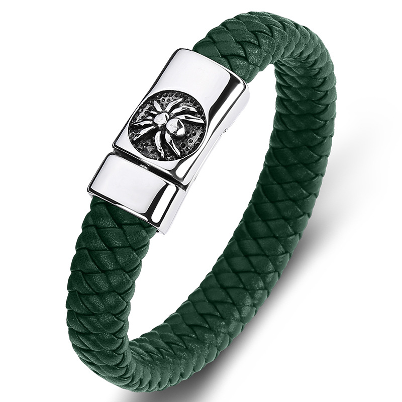 10:B green leather [steel color]