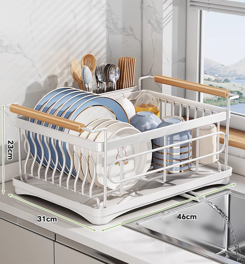 Carbon steel white dish rack   chopstick holder