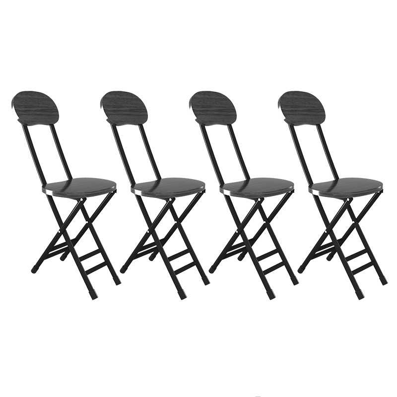 4 black frame folding chairs