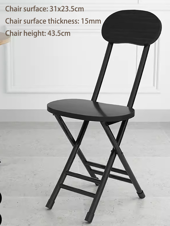 Folding chair with black wood grain