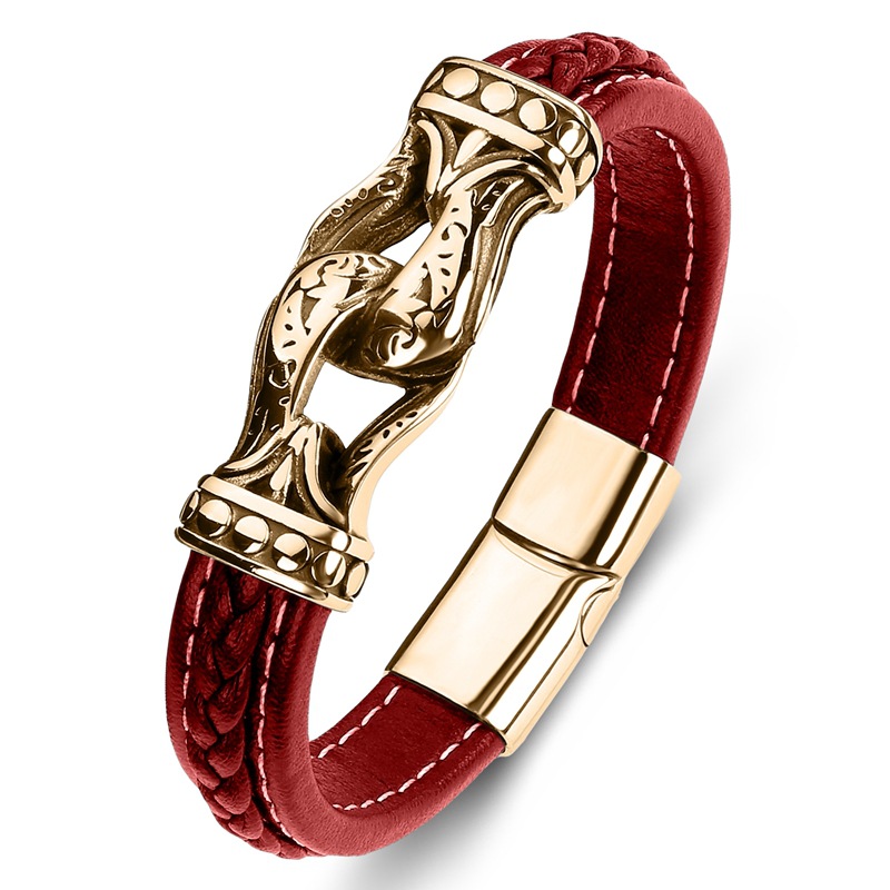 Red leather [gold]