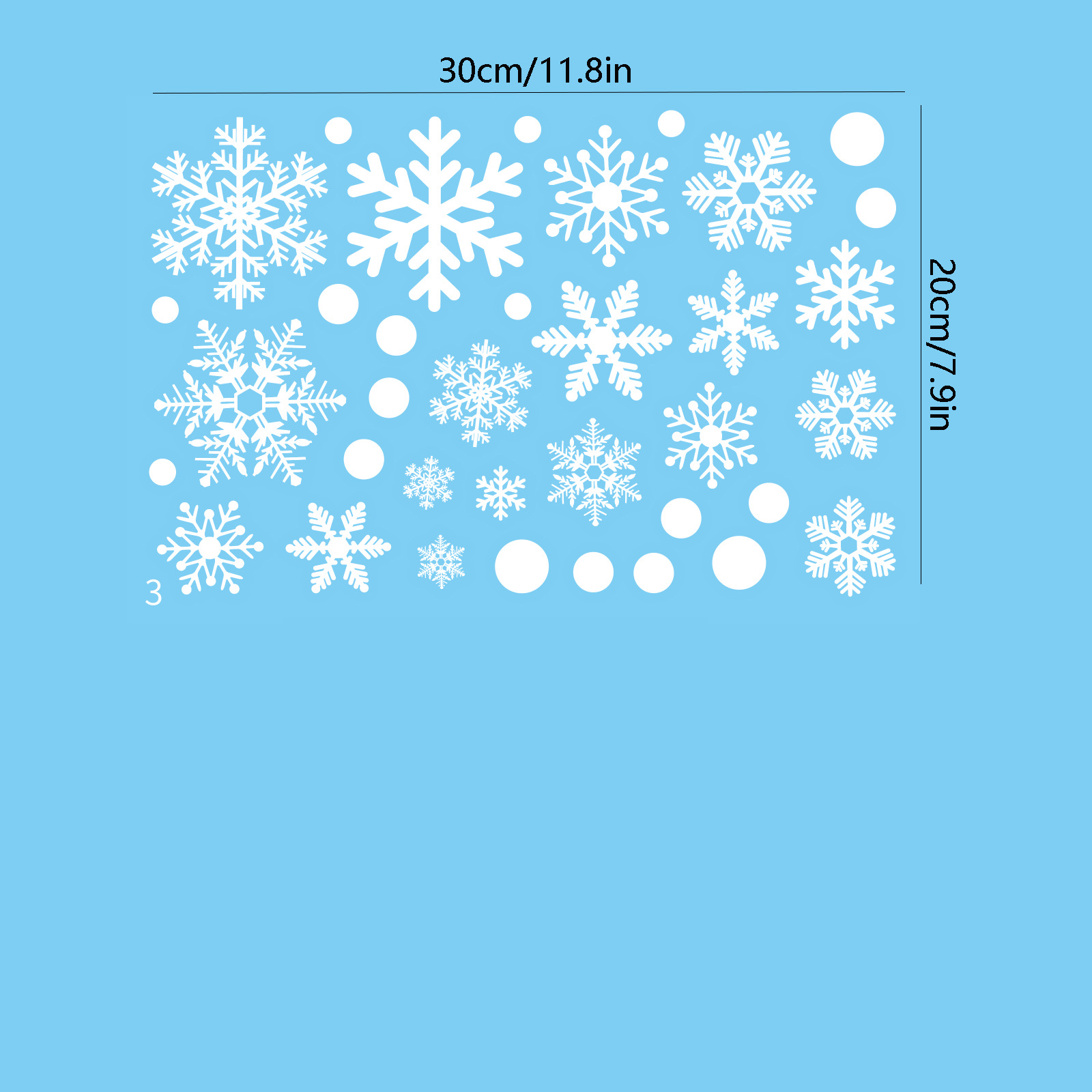 3 snowflake 18pcs/dot 18pcs