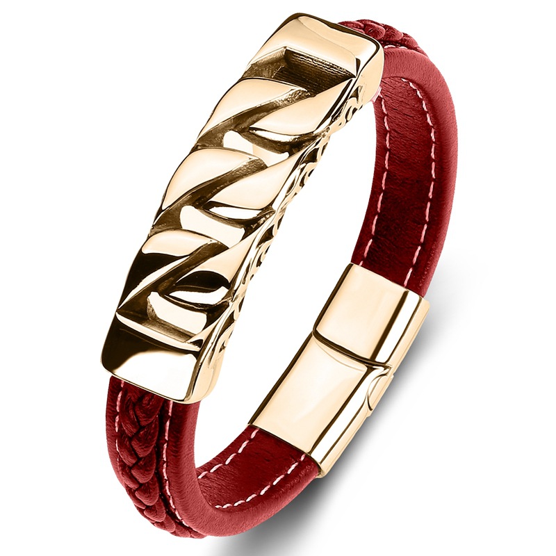 Red leather  [gold]