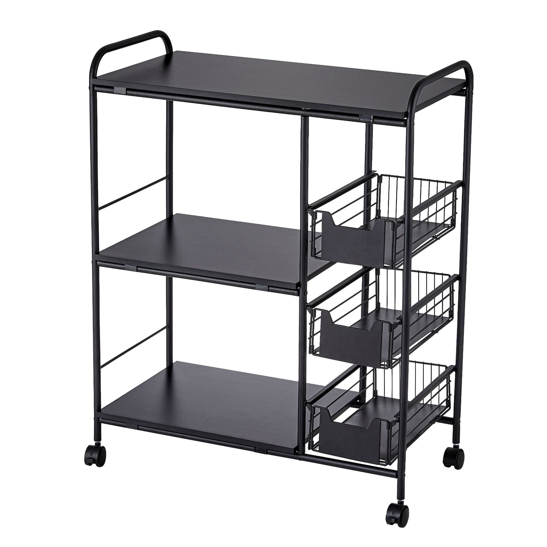 Type A four-tier cart (Black wood)