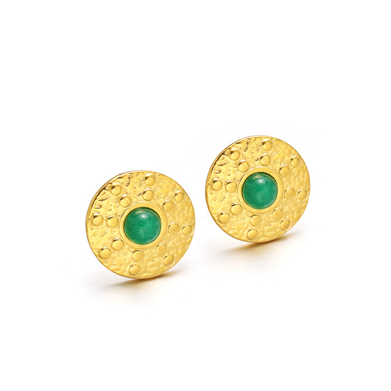 5:12mm dotted disc sticky emerald gold