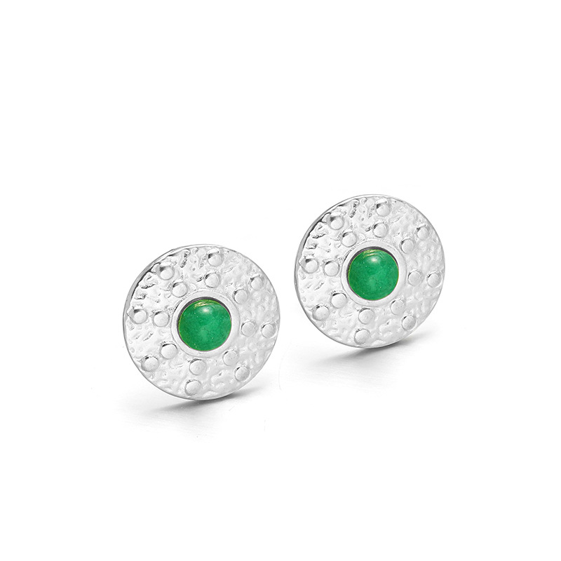 12mm dotted discs sticky emerald steel color