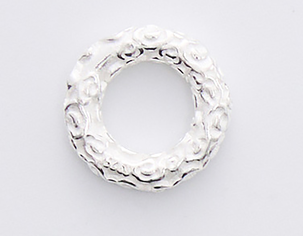 Xiangyun (plain silver - white) -12x12mm