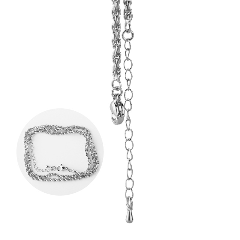 White gold twist water drop extension chain (50x5cm) twist chain