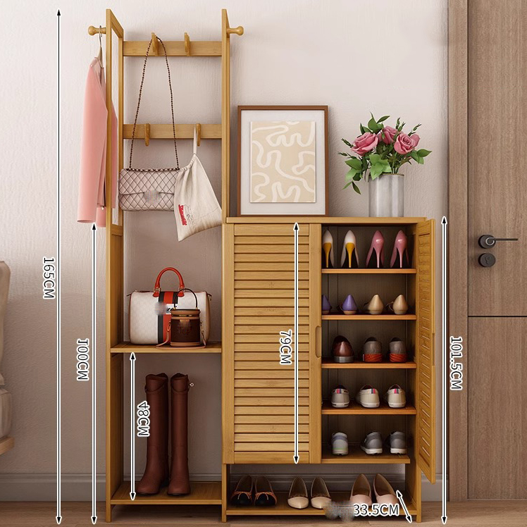 Left 38 coat rack   right 63 six-layer shoe cabinet