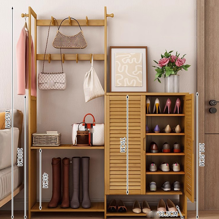 Left 62 coat rack   right 63 six-layer shoe cabinet