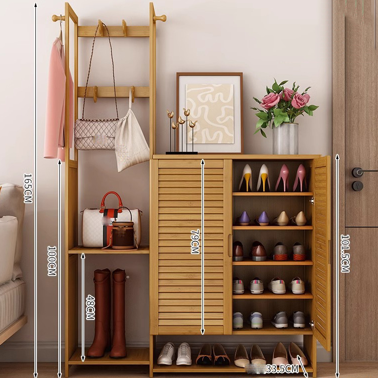 Left 38 coat rack   right 76 six-layer shoe cabinet