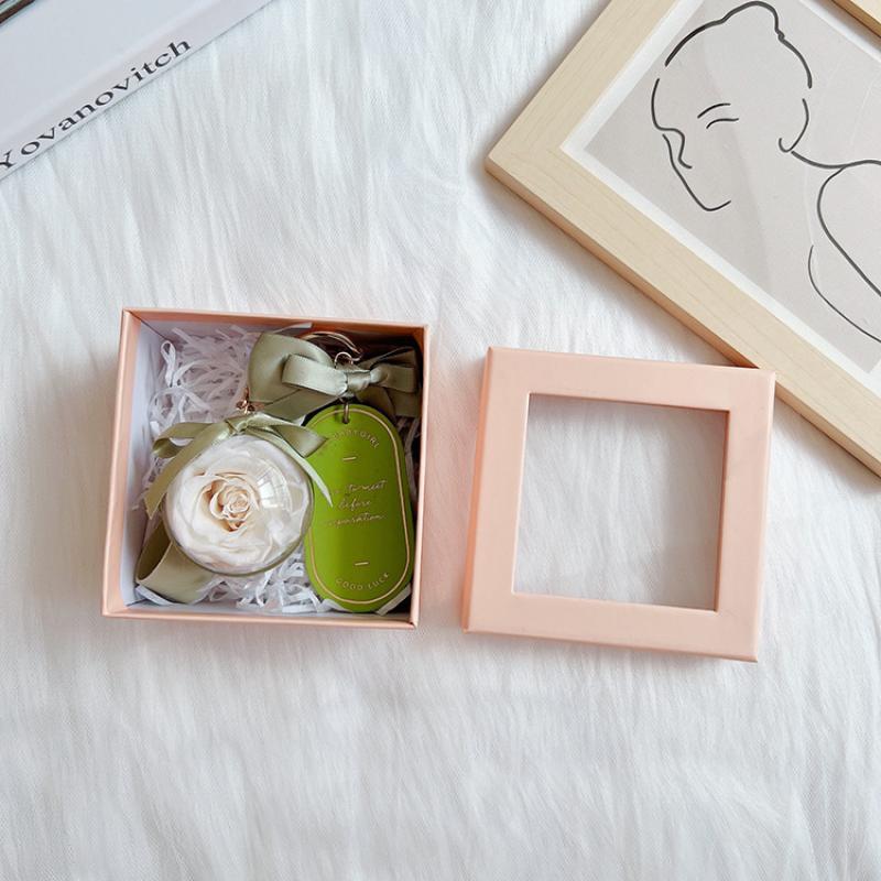 Green   White flower   Pink gift box