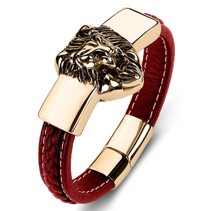 Red leather [gold]