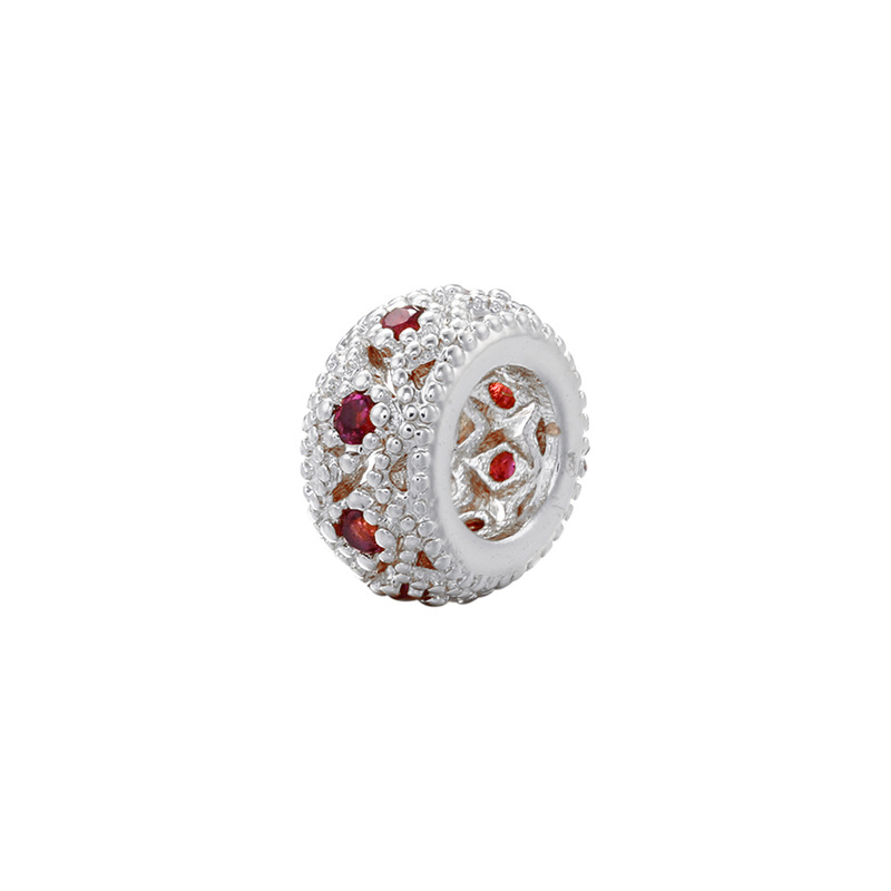 White gold rose red diamond 3*6mm