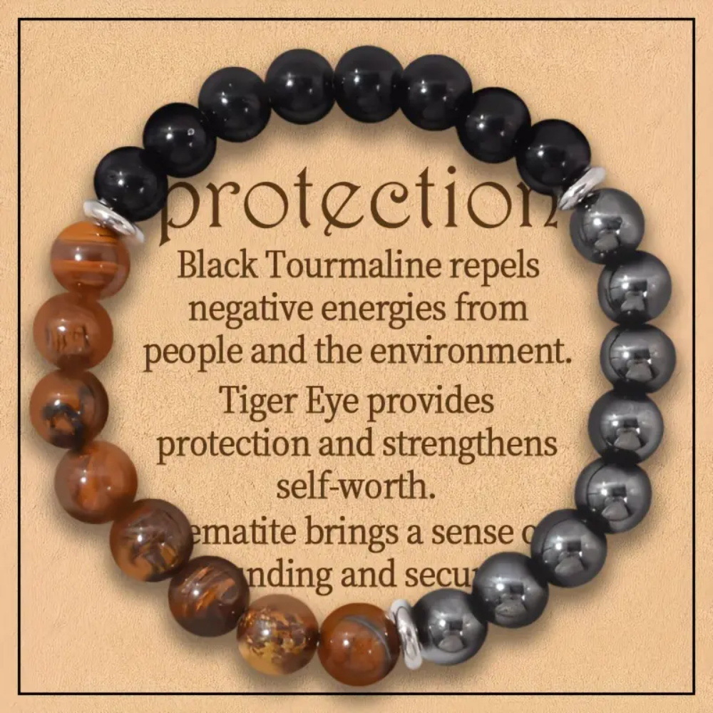 Tiger eye hematite bright black