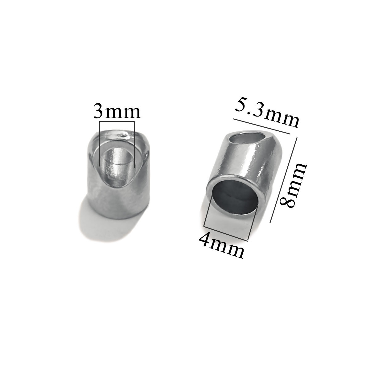 Steel color - hole 4mm