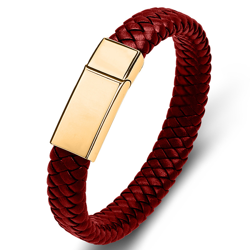 8:Red leather [gold]