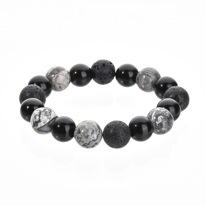 12:12MM map volcanic stone bright black