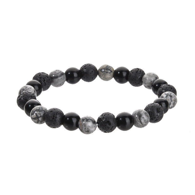 14:8MM map volcanic stone bright black