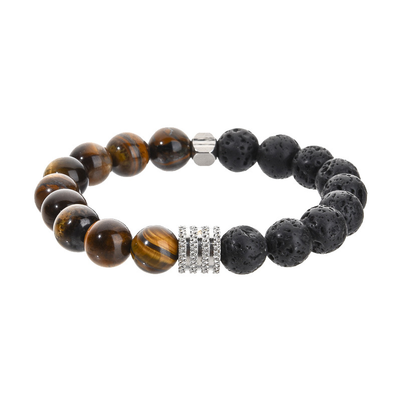 Frosted tiger eye stainless steel 10MM