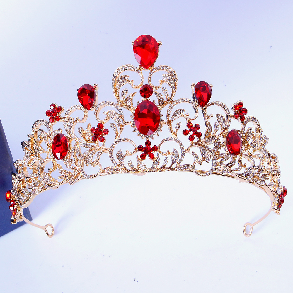 3:KC gold white diamond red glass