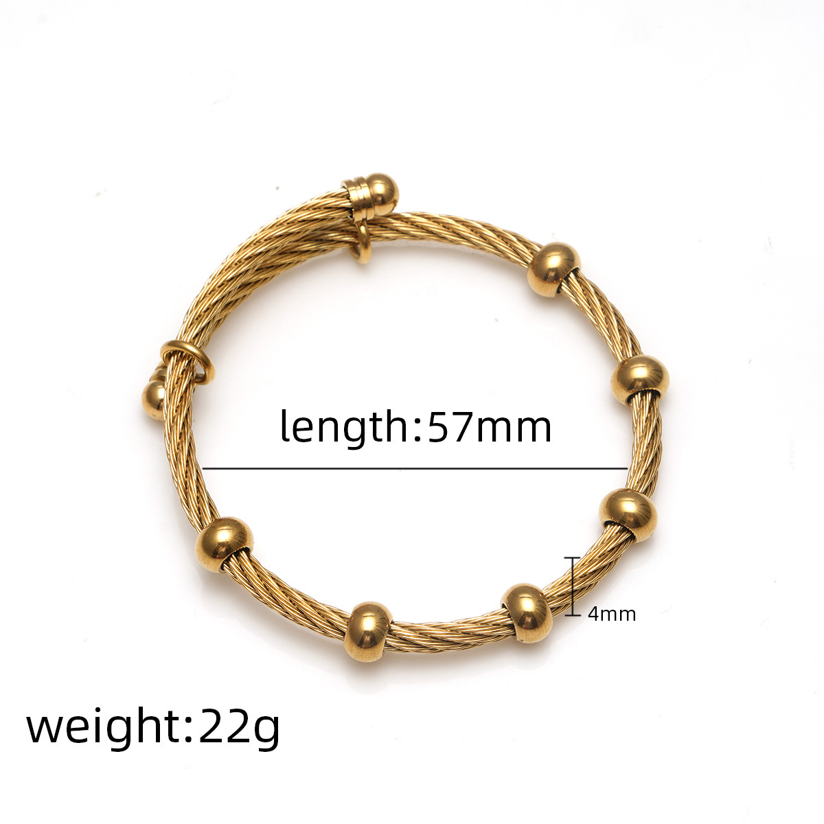 Gold sub-filament stretch bracelet