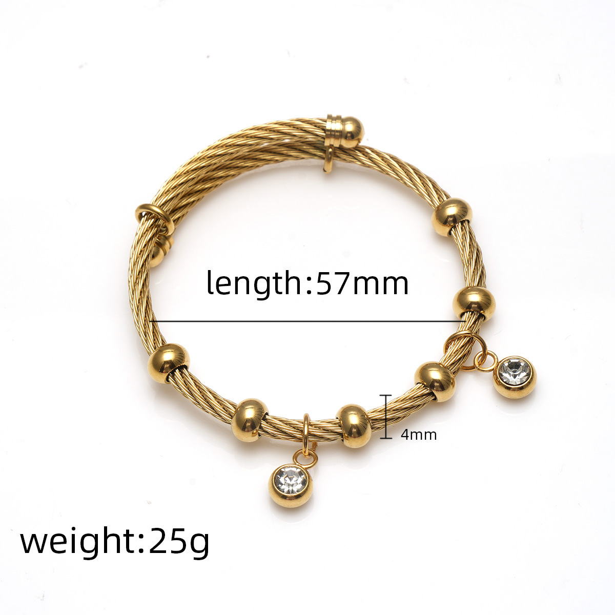 5:Gold zircon sub-stretched bracelet