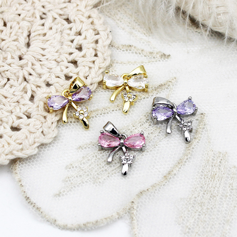 Purple Zirconium star bow gold