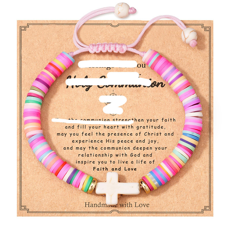 Holy Communion bracelet 14cm band card 01 tablets