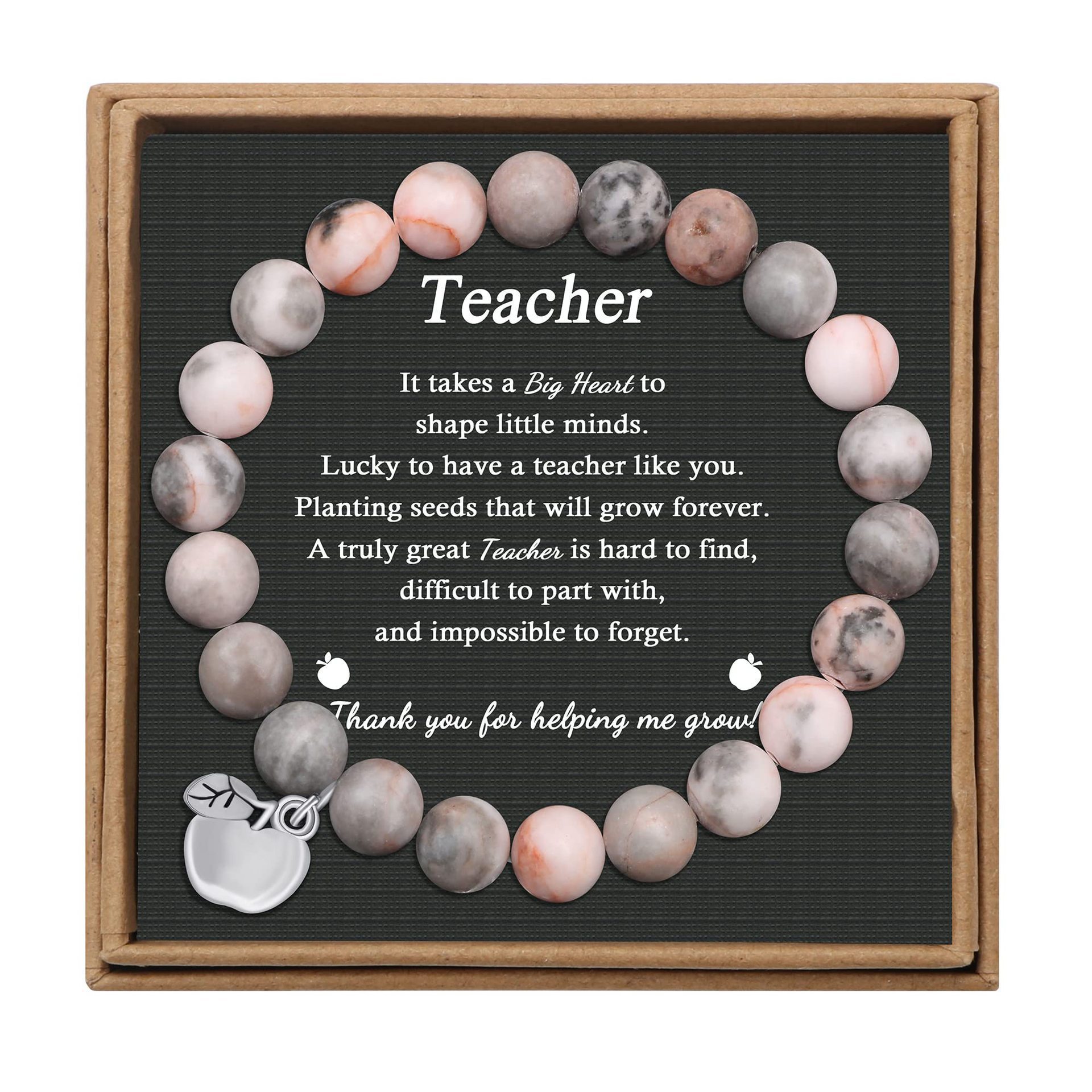 Pink Zebra Apple with teacher card without box