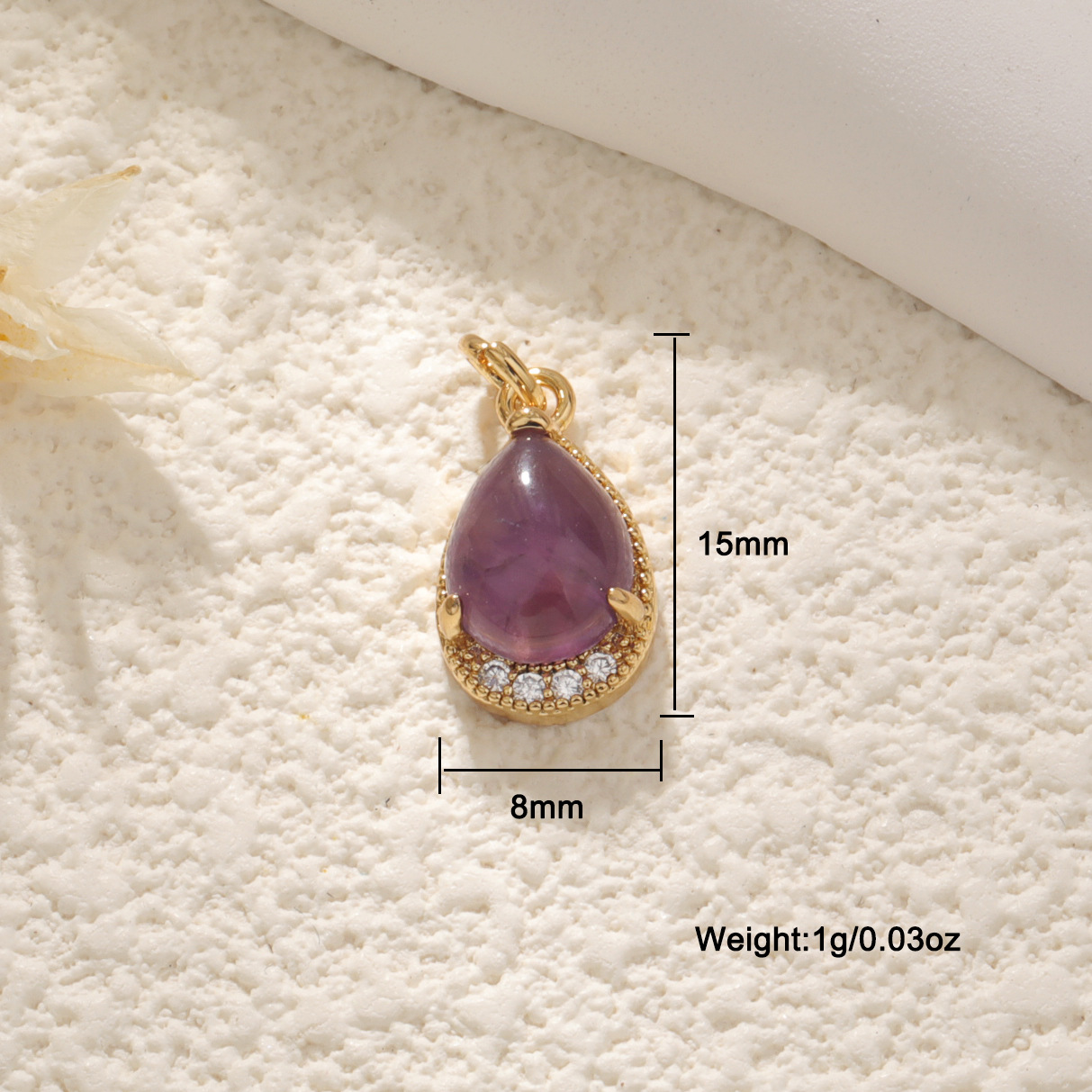 Amethyst drop pendant