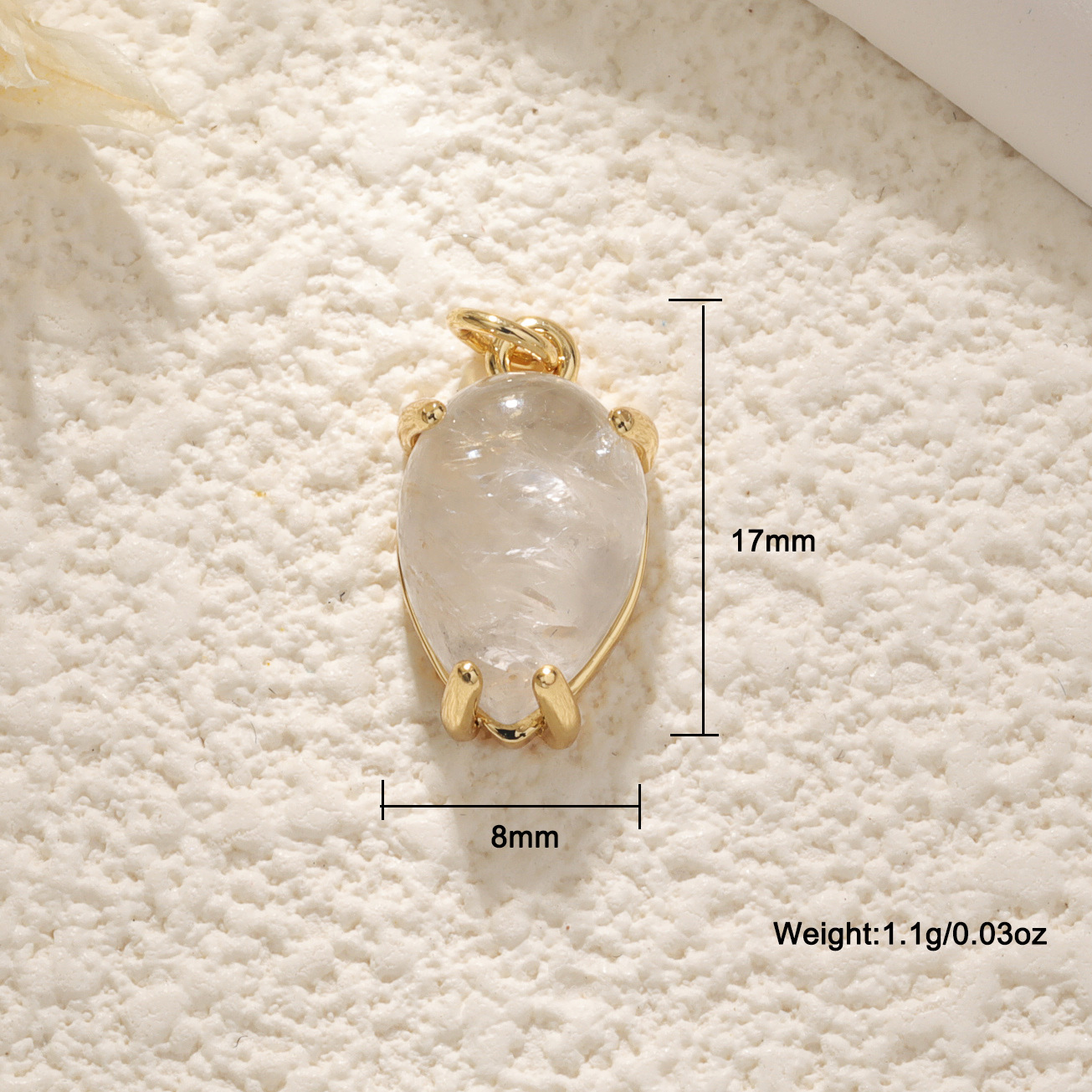 15:White crystal pendant