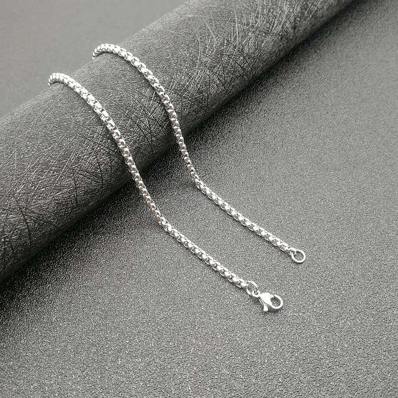 5:Silver 3mm*61cm square bead chain