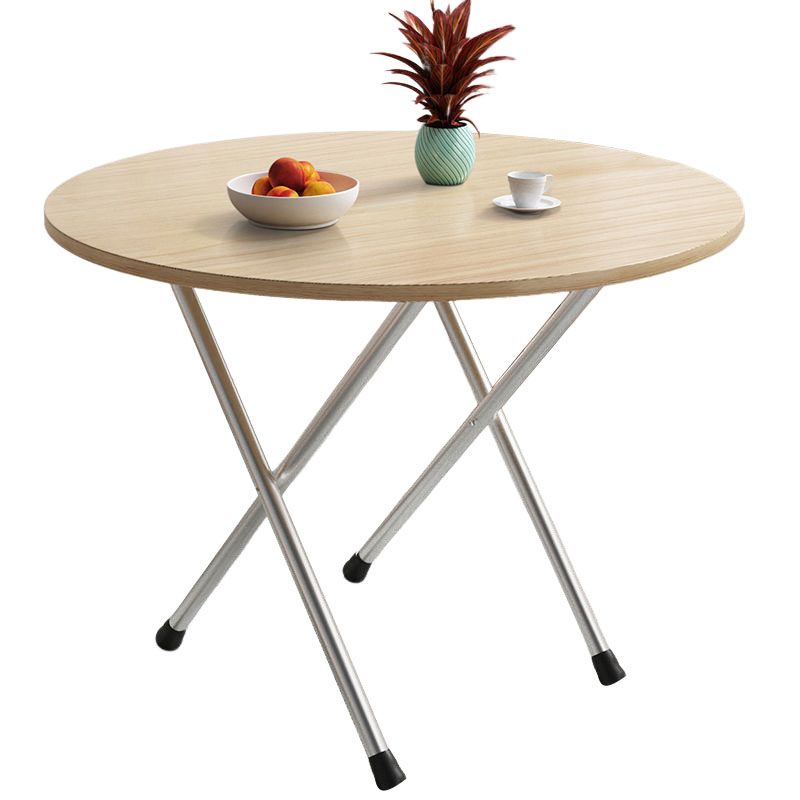 Simple folding round table maple 58-50 high