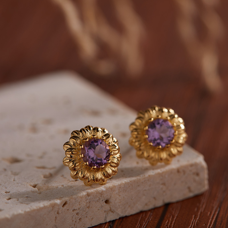 2:2 Amethyst earring