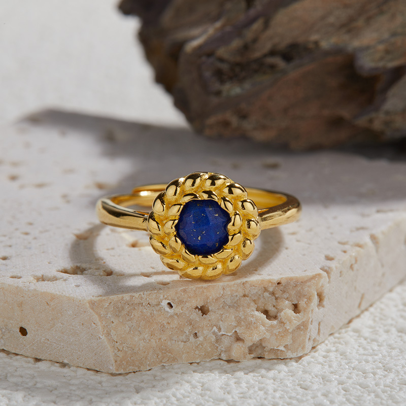 4 Lapis lazuli cuff finger ring