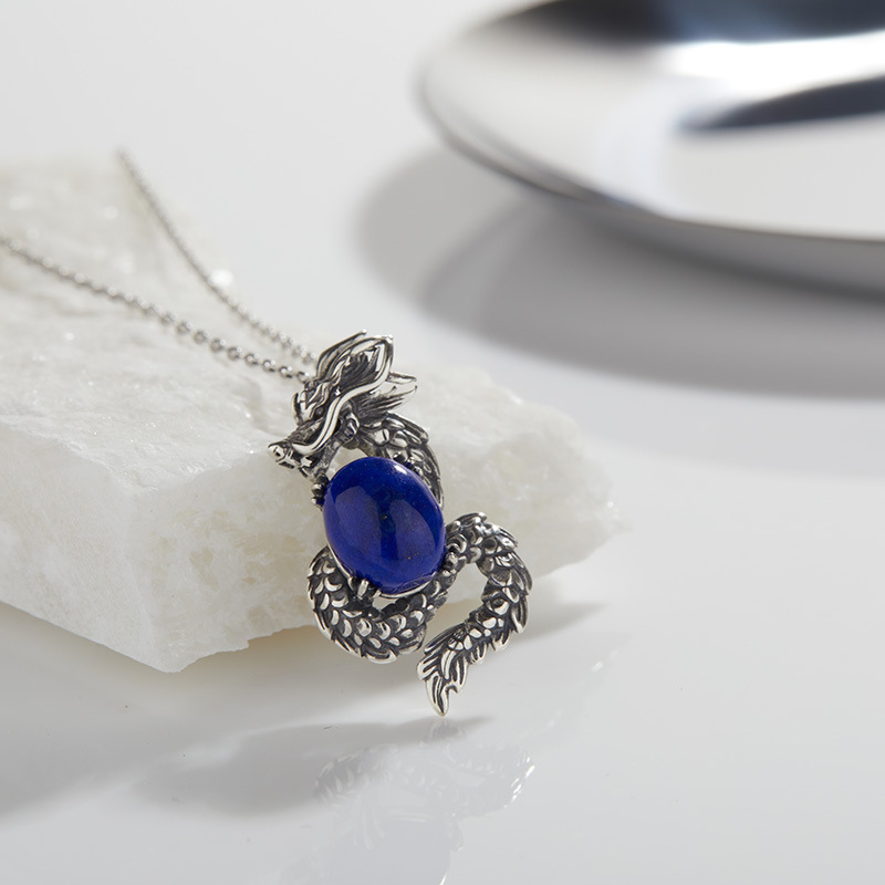 A Lapis lazuli necklace 45cm with 5cm extender chain