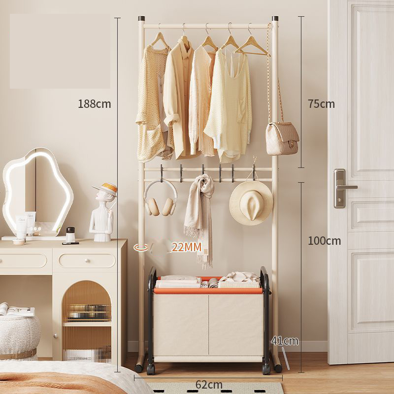 White round foot double-layer coat stand   with basket